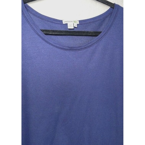 Lacoste Blouse Women Size 42 Navy Crew Neck Puffed 3/4 Sleeve Gator Logo Casual - Picture 5 of 16